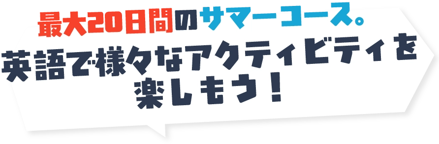 最大20日間のサマーコース